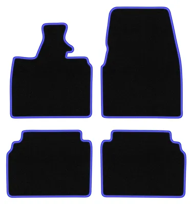 Produktbild von Fußmatten Automatten Velours Schwarz/Blau für BMW I3 L01 2013- Set 4-tlg
