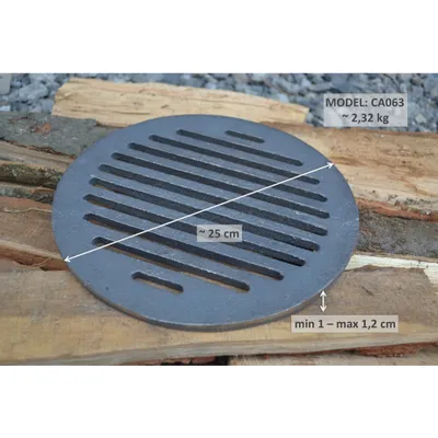 Obrázok produktu pre SEZAM - Rošt na kachle ∅25 cm liatinový liatinový krbový rošt okrúhly rošt na popol stolový rošt na kachle krbový rošt
