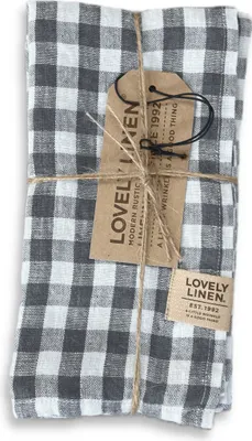 Produktbild von Lovely Linen Linen Misty Serviette Leinen square dark grey 45x45cm (1 Stück)
