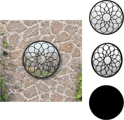 Obrázok produktu pre vidaXL Záhradné zrkadlo čierne 60x3 cm železné okrúhle - Zrkadlo