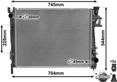 Produktbild von VAN WEZEL 20012707 Kühler Wasserkühler Motorkühler für DODGE RAM 1500 Pick-up (D1, DC, DH, DM, DR)