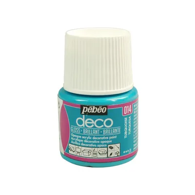 Produktbild von Pebeo Deco Glänzende Acrylfarbe, 45 ml, 014 Türkis