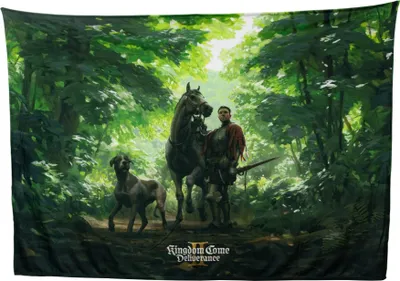 Obrázek produktu pro Tapestry Kingdom Come: Deliverance II - Jindra a Vořech v lese (obraz na textilu)