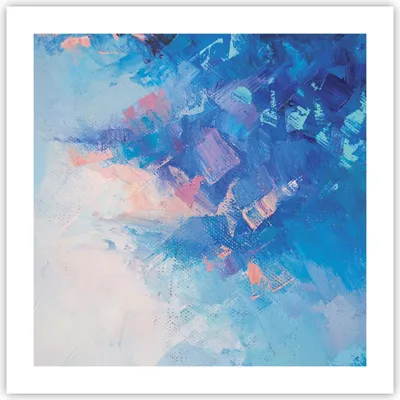 Produktbild von Poster - Poster ohne Rahmen - Abstraktion blau gemalt - 50x50 cm - Wand Bild - Wanddeko - Wandbilder - Kunstposter - Wandposter - Bilder - Kunstdruck - Wanddekoration - Wandbild - P2XAC50x50-4570