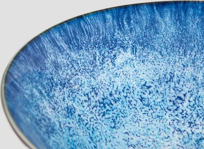 Produktbild von HOMLA SALADO blaue Schale mit braunem Rand 21 cm