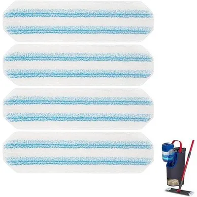 Image de Lot de 4 chiffons micro-floc pour brosses plates, compatibles avec les modèles Vileda H2PrO et O-Cedar H2PrO