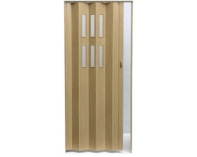 Obrázek produktu pro Shrnovací dveře Pioneer prosklené 84 x 203 cm dub