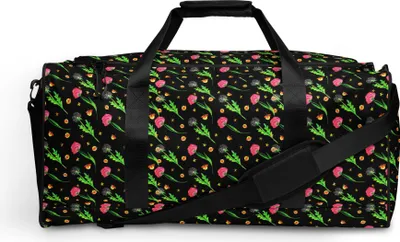 Produktbild von Mr. & Mrs. Panda Reisetasche Glühwürmchen Design - Weiß - Geschenk, Pusteblumen, Muster, Blumen, Damen, Duffle-Bag, Sporttasche, Weekender, Herren