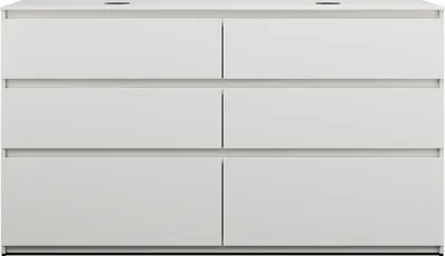 Produktbild von burgbad Lin20 Waschtischunterschrank inklusive Konsolenplatte, 2 Beckenausschnitte, 6 Auszüge, 1602x487x900mm, SGII160F5351