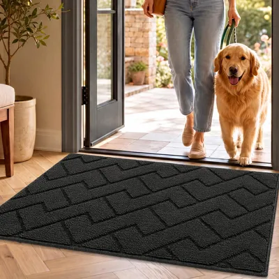 Immagine prodotto di Tappetino scuro grigio, 50x80 cm, per interni ed esterni, lavabile, antiscivolo