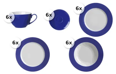 Produktbild von Kaffee- und Tafelservice 30 tlg. Doppio indigo-blau