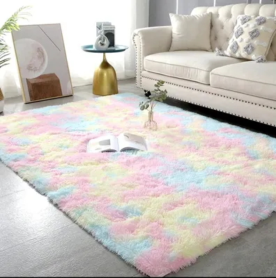 Obrázek produktu pro Měkké koberce - Dlouhé, jemné koberce 160x200 cm - Duhové
