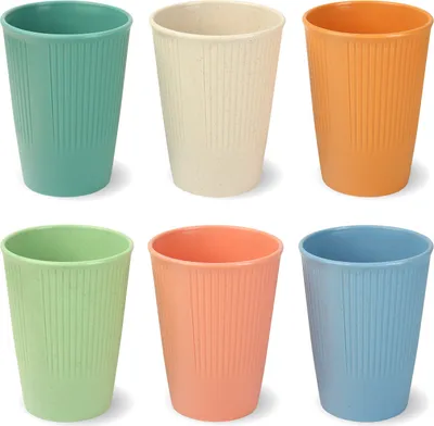 Produktbild von Schramm® Mehrweg Becher 350 ml pastellfarbig wählbar 6, 12 oder 24 Stück wiederverwendbar Kunststoff Mehrwegtrinkbecher Trinkbecher für Kinder, Größe:6 Stück