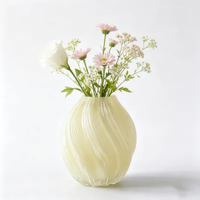 Glasvase unregelmäßig Gelb 18x18x21 cm Tischvase