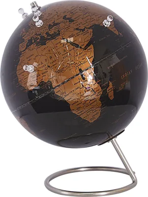 Zdjęcie produktu dla BELIANI Figurka dekoracyjna globus czarny miedziany 25 cm z magnesami