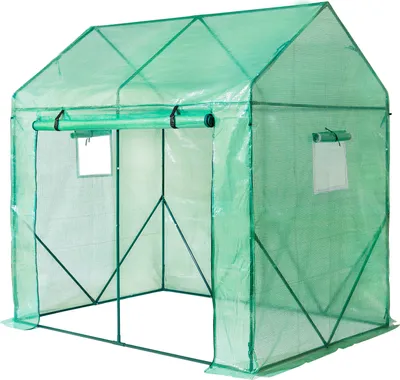 Produktbild von Yorbay Gewächshaus Foliengewächshaus 2x2x1.4m  Treibhaus Tomatengewächshaus Frühbeet Folienzelt Grün Mehrweg