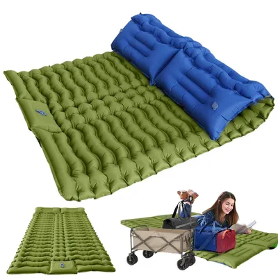 Immagine prodotto di Materassino da campeggio matrimoniale - Materassino per dormire - 200 x 133 cm - Spessore 10 cm - Per 2 persone - In PVC - Ideale per campeggio e trekking