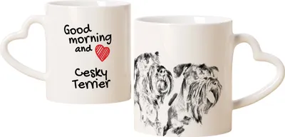 Image de Terrier tchèque, terrier de Bohême, Český Teriér - tasse avec chien, adorable tasse avec anse en forme de cœur, cadeau universel de la marque Art-Dog