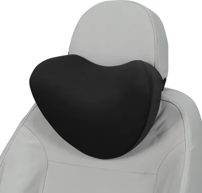 Produktbild von Auto Kopfkissen Ergonomisch Bequemes Nackenstützkissen Polyester Memory Schaum Verstellbare Breite Schwarz 1 Stück Für Autofahrten Reisen