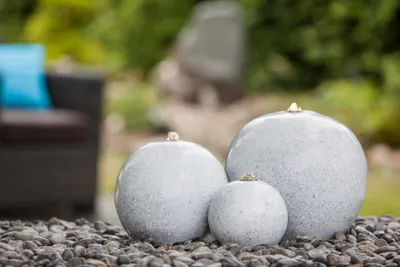 Produktbild von Heissner Gartenbrunnen Saphira LED grau
