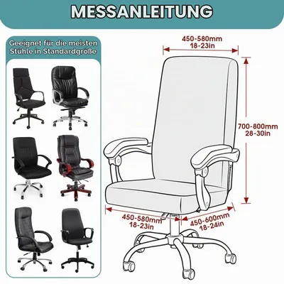 Produktbild von Bürostuhlbezug Elastisch Waschbar Schwarz Universal