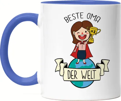 Produktbild von Beste Oma der Welt Emaille Tasse Omi Großmutter Geschenkidee Geburtstag Enkel Enkelin Enkelkinder