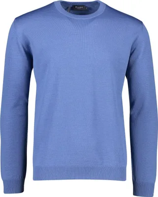 Produktbild von März Pullover Rundhals blau einfarbig Wolle