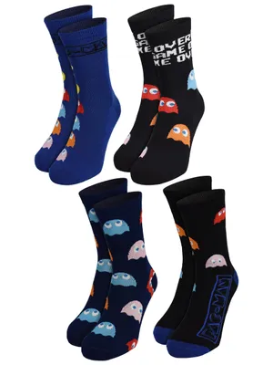 Produktbild von Pac-Man Socken für Herren - Männer Crew Sneaker Strümpfe 40-45 (4er Pack) 40-45