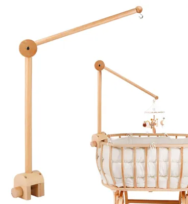 Produktbild von Mobile Halterung, Verstellbarer Mobile Halterung Wickeltisch für Kinderzimmer, Halterung für Mobile Baby Holz, Mobile Ständer zum Aufhängen Kinderbetten und Wickeltische Mobiles/Windspiele Spielzeug