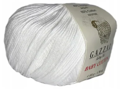 Produktbild von Gazzal Baby Baumwolle Strickwolle Baumwolle Acryl 50g 165m Weiss Modell 3432
