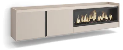 Produktbild von TV-Möbel Holzeffekt beige 212x35x50cm Kamin mit Feuereffekt XXL