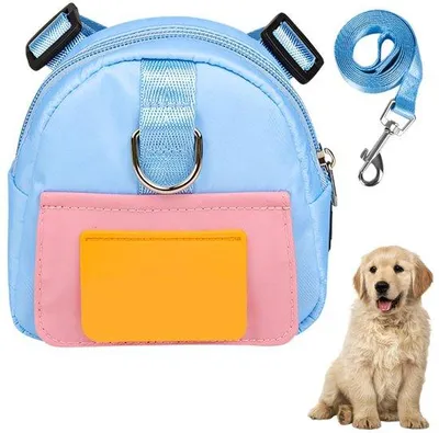 Productafbeelding van Rugzak voor honden - hondentuig met opbergtas - nylon riemen 1,5 m - ideaal voor kleine en middelgrote honden - Luxento