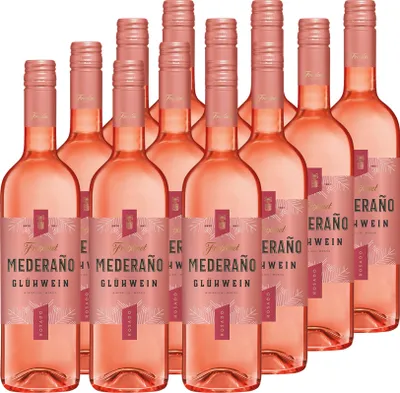 Produktbild von Freixenet Mederaño Glühwein aus Roséwein (12 x 0,75 l) - fruchtig-würziger Rosado Glühwein; halbtrocken; heißer Genuss zur Weihnachtszeit