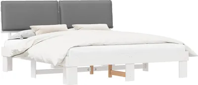 Immagine prodotto di Letto con Testiera Rivestita Grigio chiaro 200 x 200 cm
