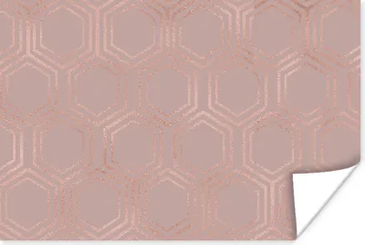 Produktbild von MuchoWow® Poster Muster - Roségold - Rosa 180x120 cm - Fotoplakat