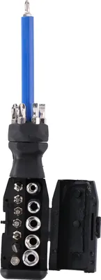 Produktbild von Kinzo Multibit-Schraubendreher - Multischraubendreher - mit Bits und Steckschlüsseleinsätzen - Teleskopmagnet - 20-teilig