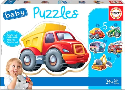 Immagine prodotto di Educa 14866, Veicoli, set di puzzle per bambini con 5 puzzle per bambini dai 24 mesi in su