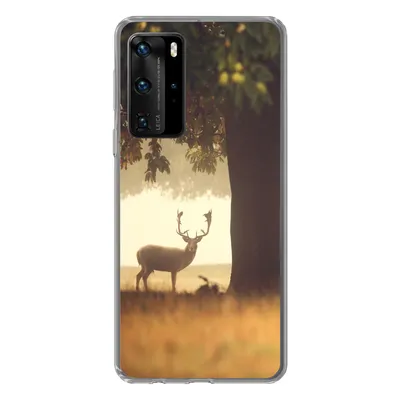 Produktbild von MuchoWow® Handyhülle Schutzhülle Hülle für Huawei P40 Pro Hirsche - Bäume - Wald Silikon Softcase Handy Hülle - Schutz