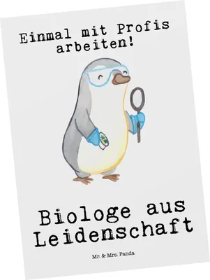 Produktbild von Mr. & Mrs. Panda Ansichtskarte Biologe Leidenschaft - Weiß - Geschenk, einzelkarte, Kunstkarten, Postkarte, Grußkarte, Beruf, Studium, Master, Bachelor, bildkarte, Spruch