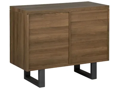 Obrázek produktu pro BELIANI Příborník z tmavého dřeva MDF deska kov 79 x 94 x 42 cm moderní průmyslový styl spousta úložného prostoru robustní rám obývací pokoj