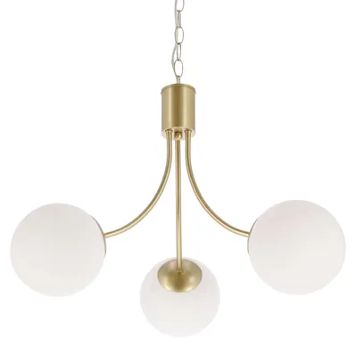 Immagine prodotto di Lampada a sospensione con sfere bianche Dani, ottone e bianco, 3xE14x40W, metallo, dimensioni: 115x48x48 cm, IP20, Candellux