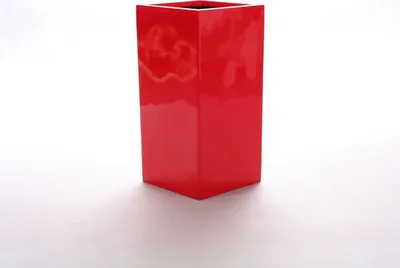 Produktbild von Elegant Einrichten | Pflanzkübel | Fiberglas | säule | 38x38x100cm | hochglanz rot