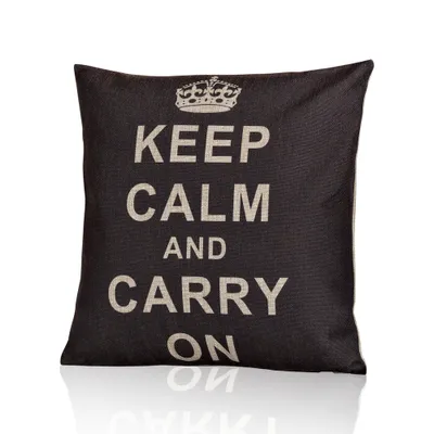 Produktbild von Designerkissen Sitzbankkissen Shabby Spruch Keep Calm Füllkissen Polster Vintage