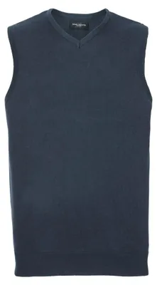 Produktbild von Russell Collection Herren Strick-Pullunder mit V Ausschnitt FK735 (4XL) (Marineblau)