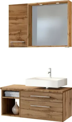 Produktbild von Held Möbel Unterbecken-Set Davos 90 cm -B- (rechts) Wotaneiche/Wotaneiche