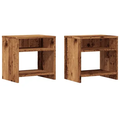 Produktbild von "2026 MODERNE"Nachttisch 2er Set, für Schlafzimmer - elegantes Design - Nachtkommode - Altholz-Optik 40x30x40cm Holzwerkstoff - Nachttische & -schränke NeuMöbel983775