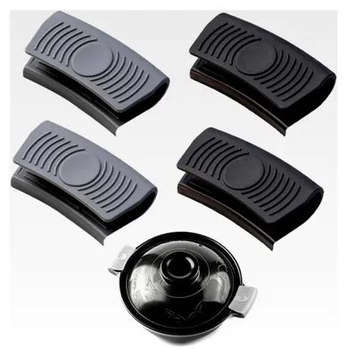 Produktbild von 4 Stück Silikongriffe für Töpfe, Hitzebeständige Silikon Topflappen, Topfgriff Hitzeschutz