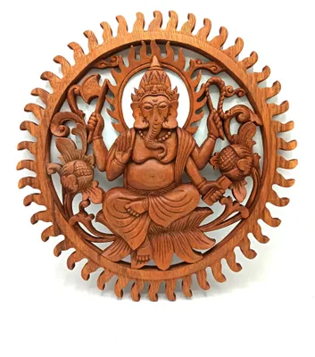 Productafbeelding van Houten paneel - Ganesh, 40 cm