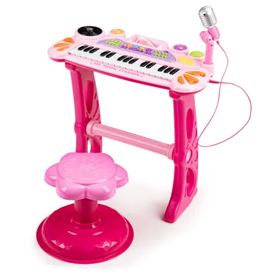 Produktbild von Kinder Keyboard Spielzeug Piano mit Hocker und Mikrofon