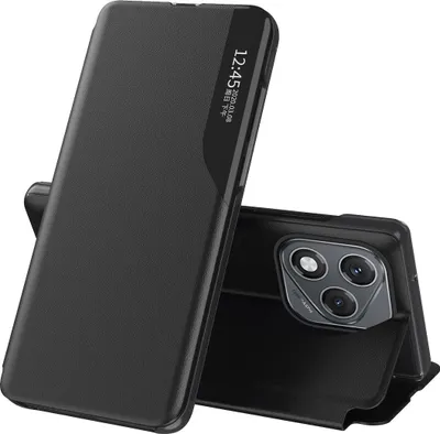 Image de Etui pour Honor 400 Lite, étui en cuirPolyuréthaneavec fenêtre et fonction stand noir